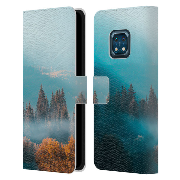 Patrik Lovrin Magical Foggy Landscape Autumn Forest Leather Book Wallet Case Cover For Nokia XR20