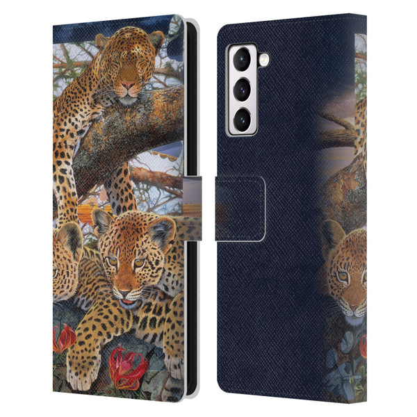 Graeme Stevenson Wildlife Leopard Leather Book Wallet Case Cover For Samsung Galaxy S21+ 5G