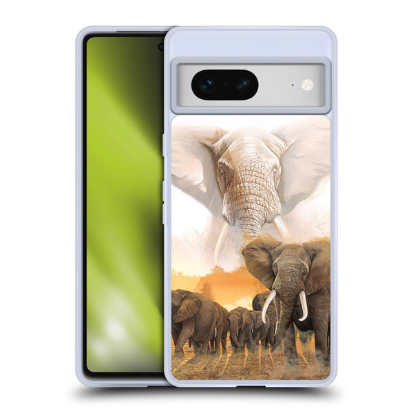 Graeme Stevenson Wildlife Elephants Soft Gel Case for Google Pixel 7