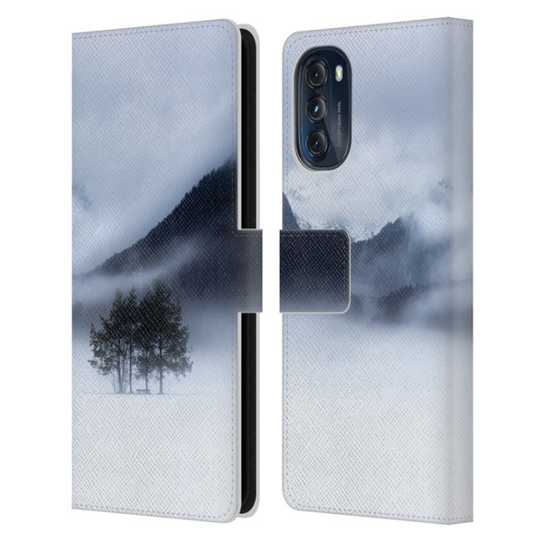 Patrik Lovrin Magical Foggy Landscape Fog, Mountains And A Tree Leather Book Wallet Case Cover For Motorola Moto G (2022)