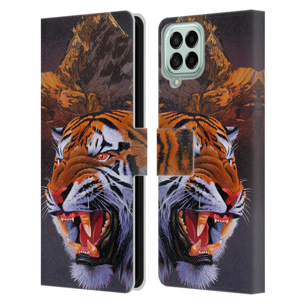 Graeme Stevenson Wildlife Tiger Leather Book Wallet Case Cover For Samsung Galaxy M33 (2022)
