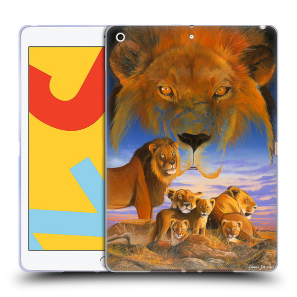 Graeme Stevenson Wildlife Lions Soft Gel Case for Apple iPad 10.2 2019/2020/2021