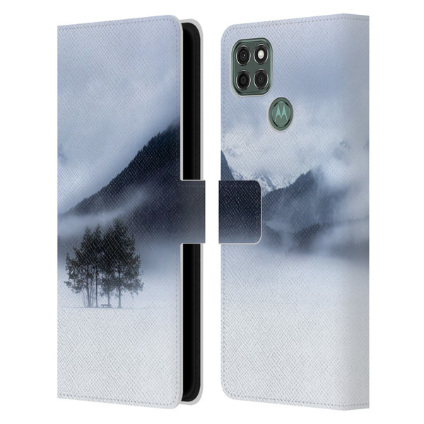 Patrik Lovrin Magical Foggy Landscape Fog, Mountains And A Tree Leather Book Wallet Case Cover For Motorola Moto G9 Power