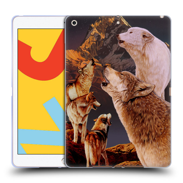 Graeme Stevenson Wildlife Wolves 2 Soft Gel Case for Apple iPad 10.2 2019/2020/2021