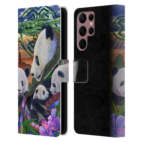 Graeme Stevenson Wildlife Pandas Leather Book Wallet Case Cover For Samsung Galaxy S22 Ultra 5G