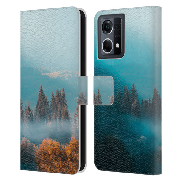 Patrik Lovrin Magical Foggy Landscape Autumn Forest Leather Book Wallet Case Cover For OPPO Reno8 4G