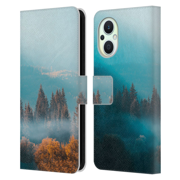 Patrik Lovrin Magical Foggy Landscape Autumn Forest Leather Book Wallet Case Cover For OPPO Reno8 Lite