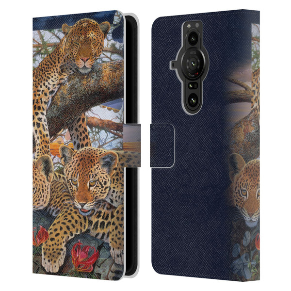 Graeme Stevenson Wildlife Leopard Leather Book Wallet Case Cover For Sony Xperia Pro-I