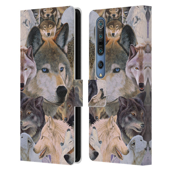 Graeme Stevenson Wildlife Wolves 1 Leather Book Wallet Case Cover For Xiaomi Mi 10 5G / Mi 10 Pro 5G