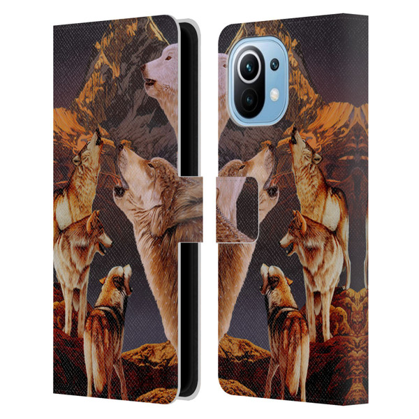 Graeme Stevenson Wildlife Wolves 2 Leather Book Wallet Case Cover For Xiaomi Mi 11