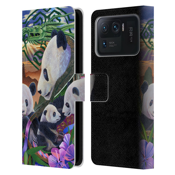 Graeme Stevenson Wildlife Pandas Leather Book Wallet Case Cover For Xiaomi Mi 11 Ultra