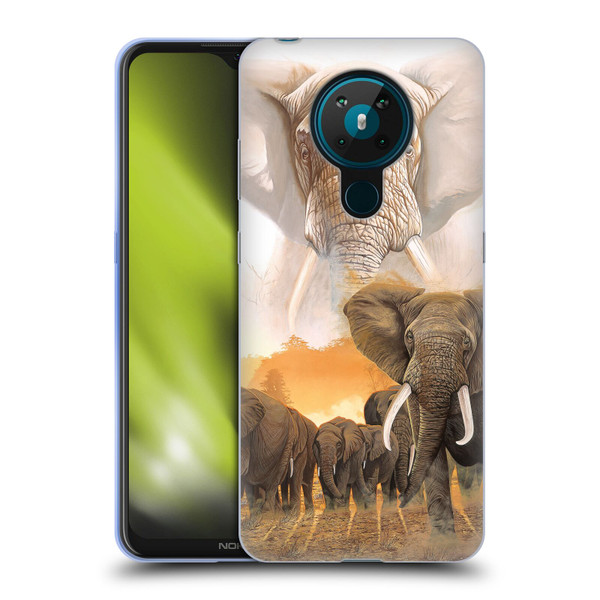 Graeme Stevenson Wildlife Elephants Soft Gel Case for Nokia 5.3