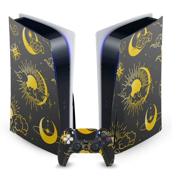 Haroulita Art Mix Sun Moon And Stars Vinyl Sticker Skin Decal Cover for Sony PS5 Disc Edition Bundle