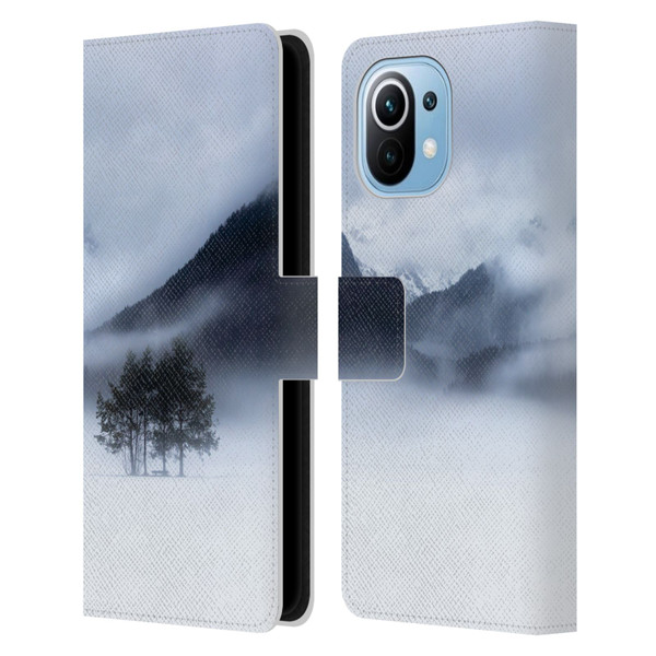 Patrik Lovrin Magical Foggy Landscape Fog, Mountains And A Tree Leather Book Wallet Case Cover For Xiaomi Mi 11