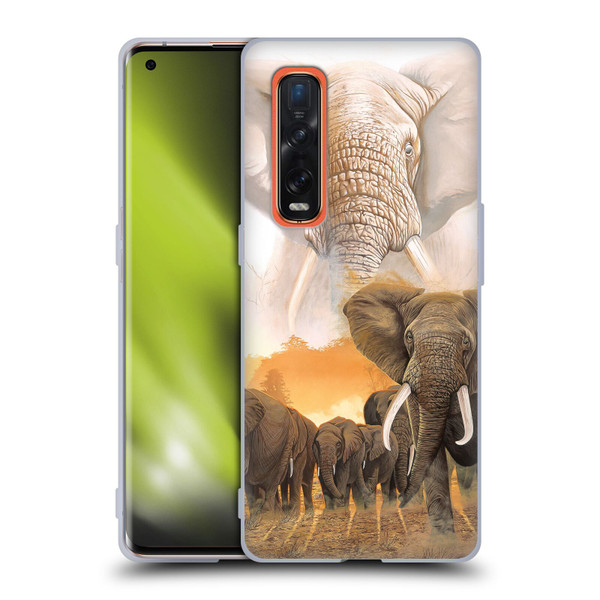 Graeme Stevenson Wildlife Elephants Soft Gel Case for OPPO Find X2 Pro 5G