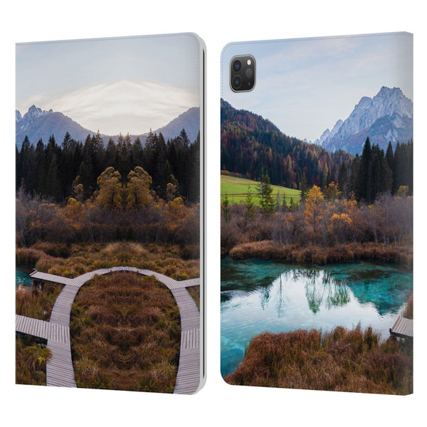 Patrik Lovrin Magical Lakes Zelenci, Slovenia In Autumn Leather Book Wallet Case Cover For Apple iPad Pro 11 2020 / 2021 / 2022