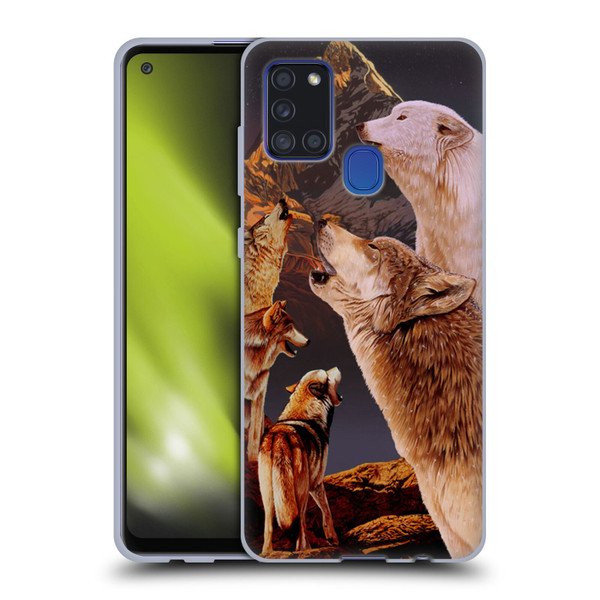 Graeme Stevenson Wildlife Wolves 2 Soft Gel Case for Samsung Galaxy A21s (2020)