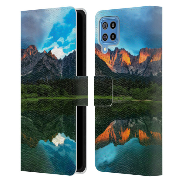 Patrik Lovrin Magical Lakes Burning Sunset Over Mountains Leather Book Wallet Case Cover For Samsung Galaxy F22 (2021)