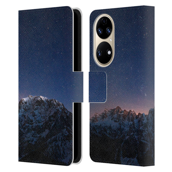 Patrik Lovrin Night Sky Stars Above Mountains Leather Book Wallet Case Cover For Huawei P50
