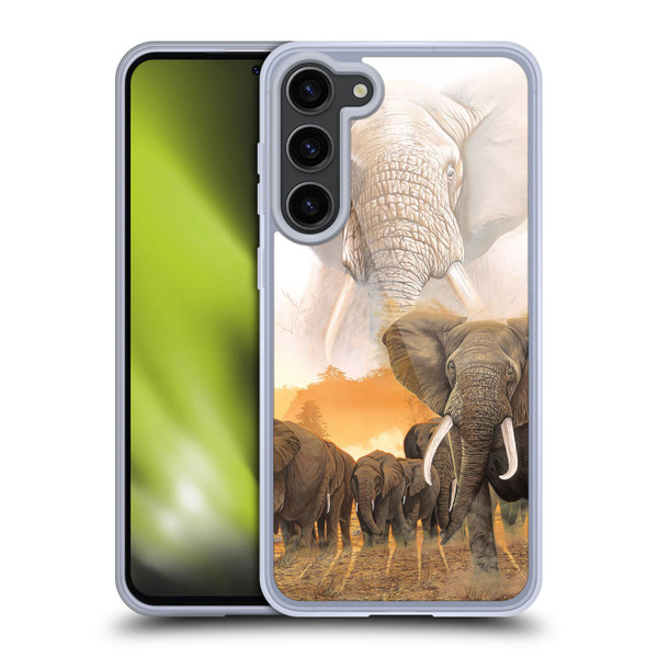 Graeme Stevenson Wildlife Elephants Soft Gel Case for Samsung Galaxy S23+ 5G