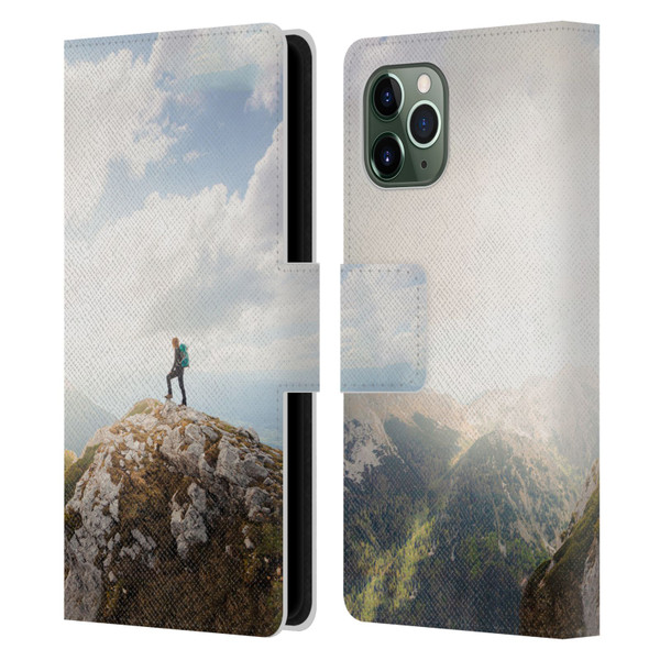 Patrik Lovrin Wanderlust Mountain Wanderer Leather Book Wallet Case Cover For Apple iPhone 11 Pro