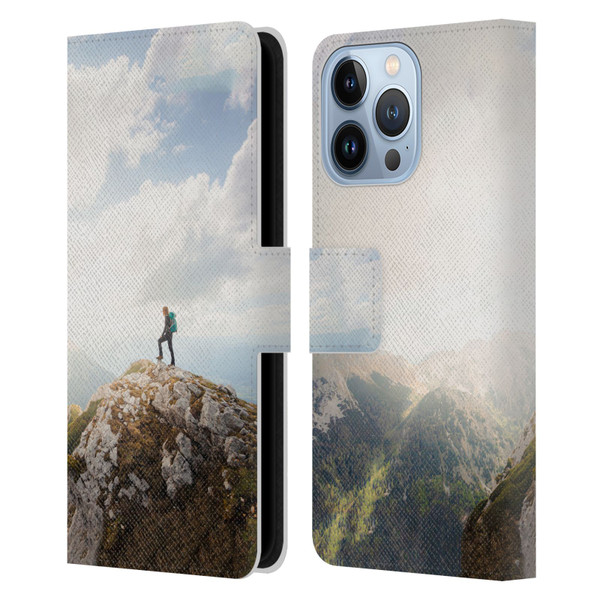 Patrik Lovrin Wanderlust Mountain Wanderer Leather Book Wallet Case Cover For Apple iPhone 13 Pro