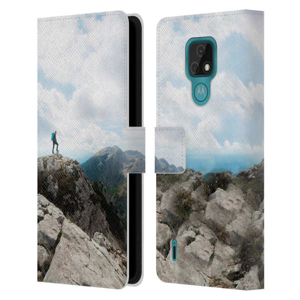 Patrik Lovrin Wanderlust Looking Over New Adventures Leather Book Wallet Case Cover For Motorola Moto E7