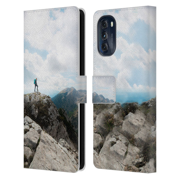Patrik Lovrin Wanderlust Looking Over New Adventures Leather Book Wallet Case Cover For Motorola Moto G (2022)