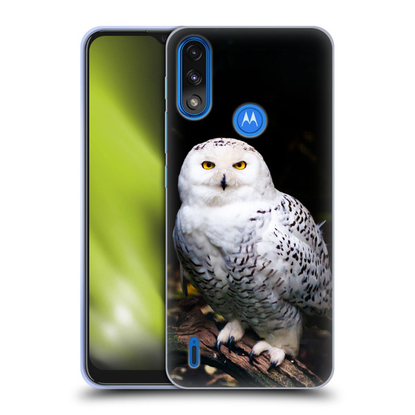 Patrik Lovrin Animal Portraits Majestic Winter Snowy Owl Soft Gel Case for Motorola Moto E7 Power / Moto E7i Power