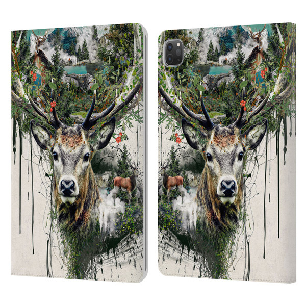 Riza Peker Animal Abstract Deer Wilderness Leather Book Wallet Case Cover For Apple iPad Pro 11 2020 / 2021 / 2022