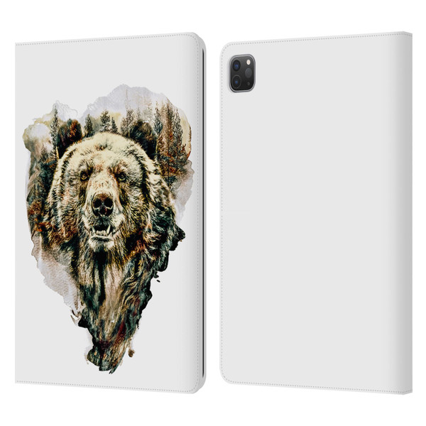Riza Peker Animals Bear Leather Book Wallet Case Cover For Apple iPad Pro 11 2020 / 2021 / 2022
