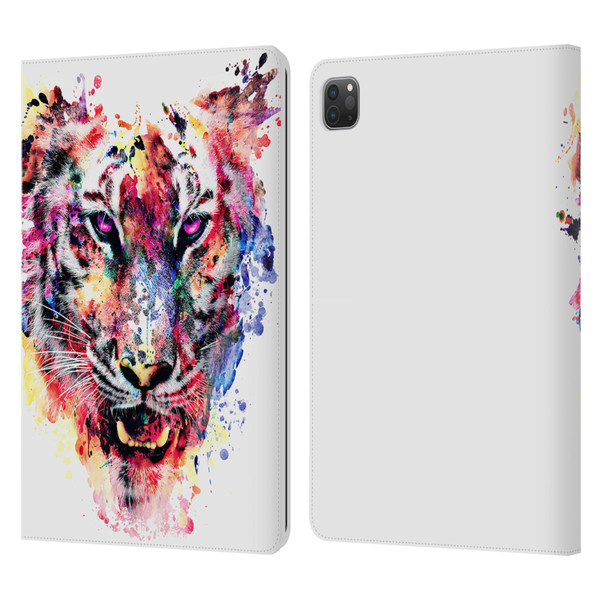 Riza Peker Animals Eye Of The Tiger Leather Book Wallet Case Cover For Apple iPad Pro 11 2020 / 2021 / 2022