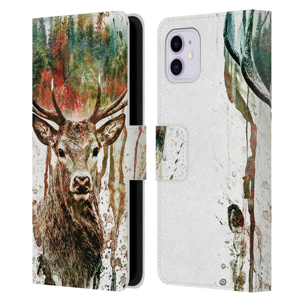 Riza Peker Animals Deer Leather Book Wallet Case Cover For Apple iPhone 11