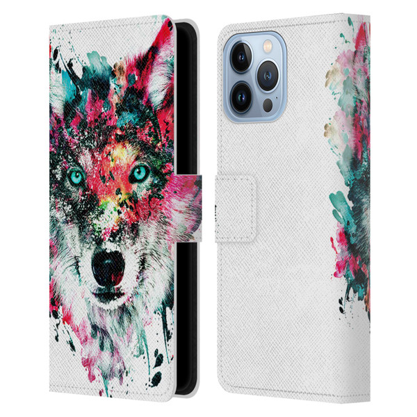 Riza Peker Animals Wolf Leather Book Wallet Case Cover For Apple iPhone 13 Pro Max