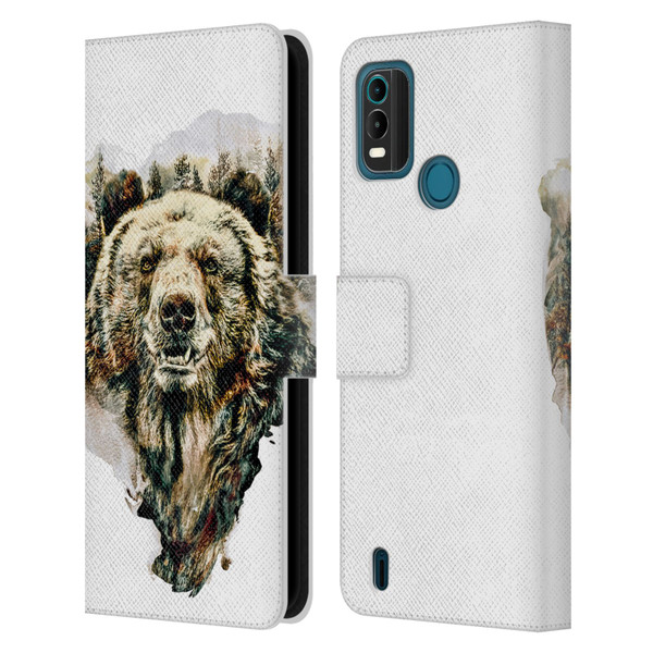 Riza Peker Animals Bear Leather Book Wallet Case Cover For Nokia G11 Plus