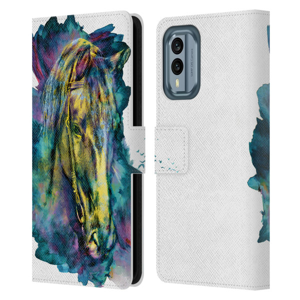 Riza Peker Animals Horse Leather Book Wallet Case Cover For Nokia X30