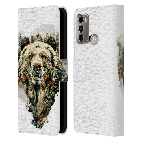 Riza Peker Animals Bear Leather Book Wallet Case Cover For Motorola Moto G60 / Moto G40 Fusion