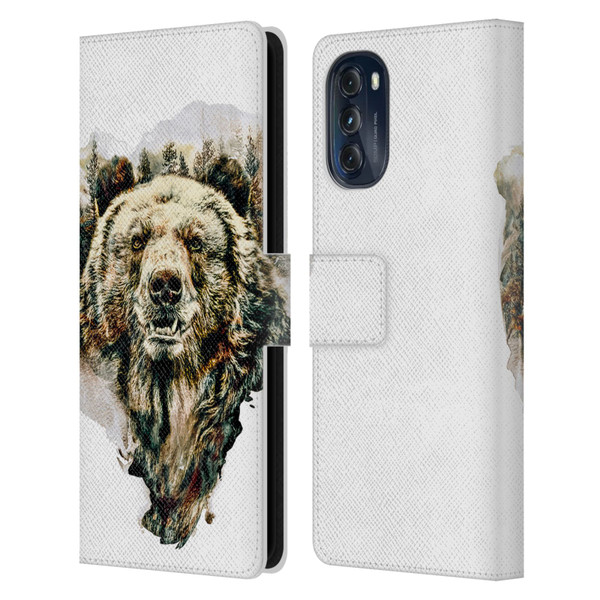 Riza Peker Animals Bear Leather Book Wallet Case Cover For Motorola Moto G (2022)