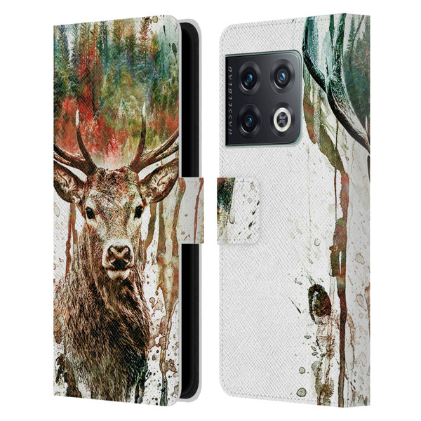 Riza Peker Animals Deer Leather Book Wallet Case Cover For OnePlus 10 Pro