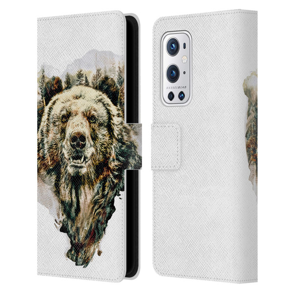 Riza Peker Animals Bear Leather Book Wallet Case Cover For OnePlus 9 Pro