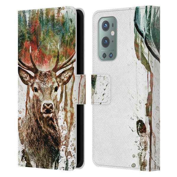 Riza Peker Animals Deer Leather Book Wallet Case Cover For OnePlus 9