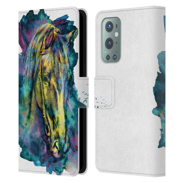 Riza Peker Animals Horse Leather Book Wallet Case Cover For OnePlus 9