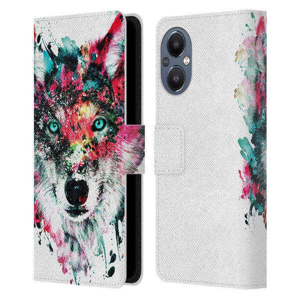 Riza Peker Animals Wolf Leather Book Wallet Case Cover For OnePlus Nord N20 5G