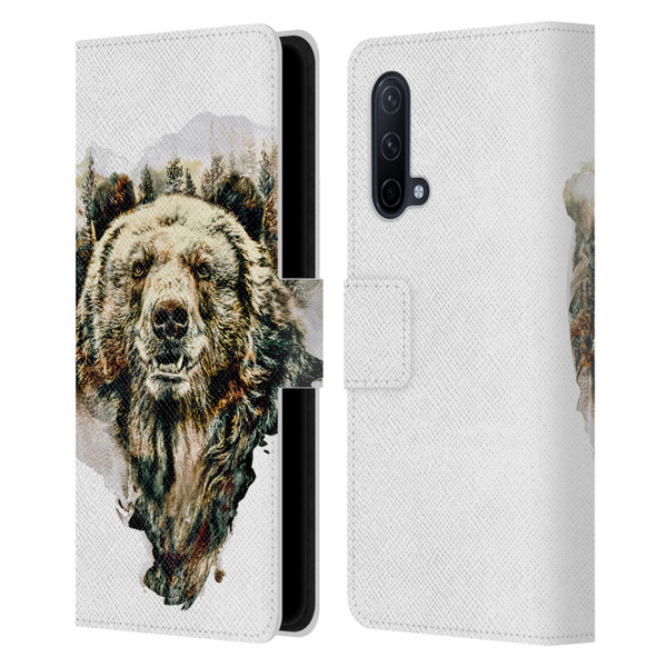 Riza Peker Animals Bear Leather Book Wallet Case Cover For OnePlus Nord CE 5G
