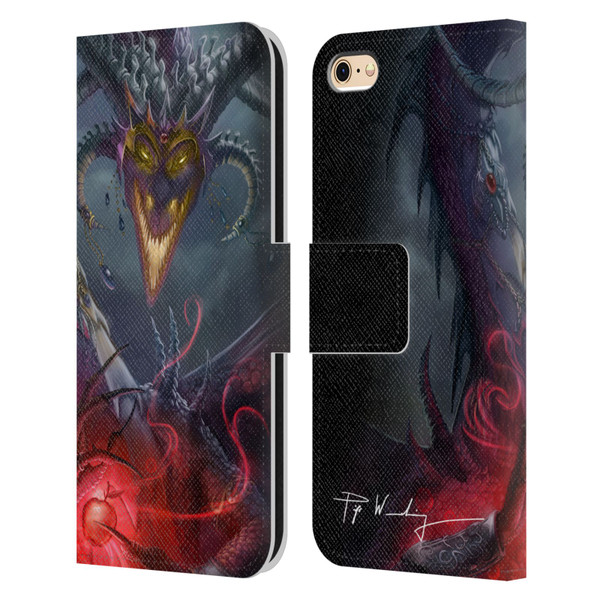 Piya Wannachaiwong Black Dragons Enchanted Leather Book Wallet Case Cover For Apple iPhone 6 / iPhone 6s