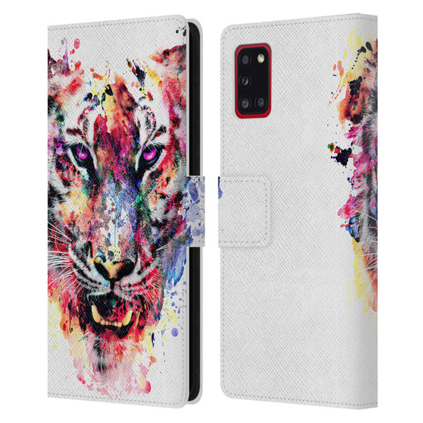 Riza Peker Animals Eye Of The Tiger Leather Book Wallet Case Cover For Samsung Galaxy A31 (2020)