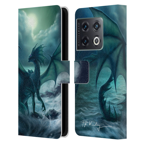 Piya Wannachaiwong Black Dragons Dark Waves Leather Book Wallet Case Cover For OnePlus 10 Pro