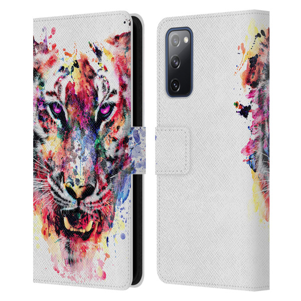 Riza Peker Animals Eye Of The Tiger Leather Book Wallet Case Cover For Samsung Galaxy S20 FE / 5G