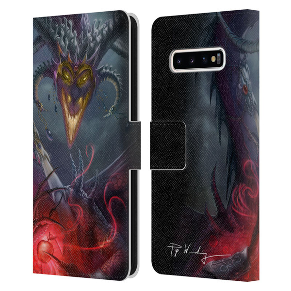 Piya Wannachaiwong Black Dragons Enchanted Leather Book Wallet Case Cover For Samsung Galaxy S10+ / S10 Plus