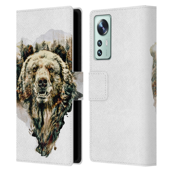 Riza Peker Animals Bear Leather Book Wallet Case Cover For Xiaomi 12